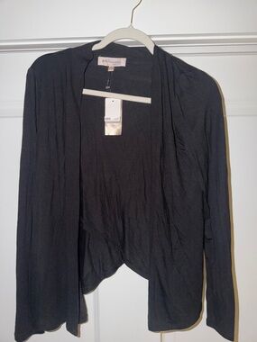 Philosophy Black Draped Open-Front Women's Cardigan